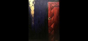 THE RED DOOR, Acrylic on canvas, 36 X 48 inches copy